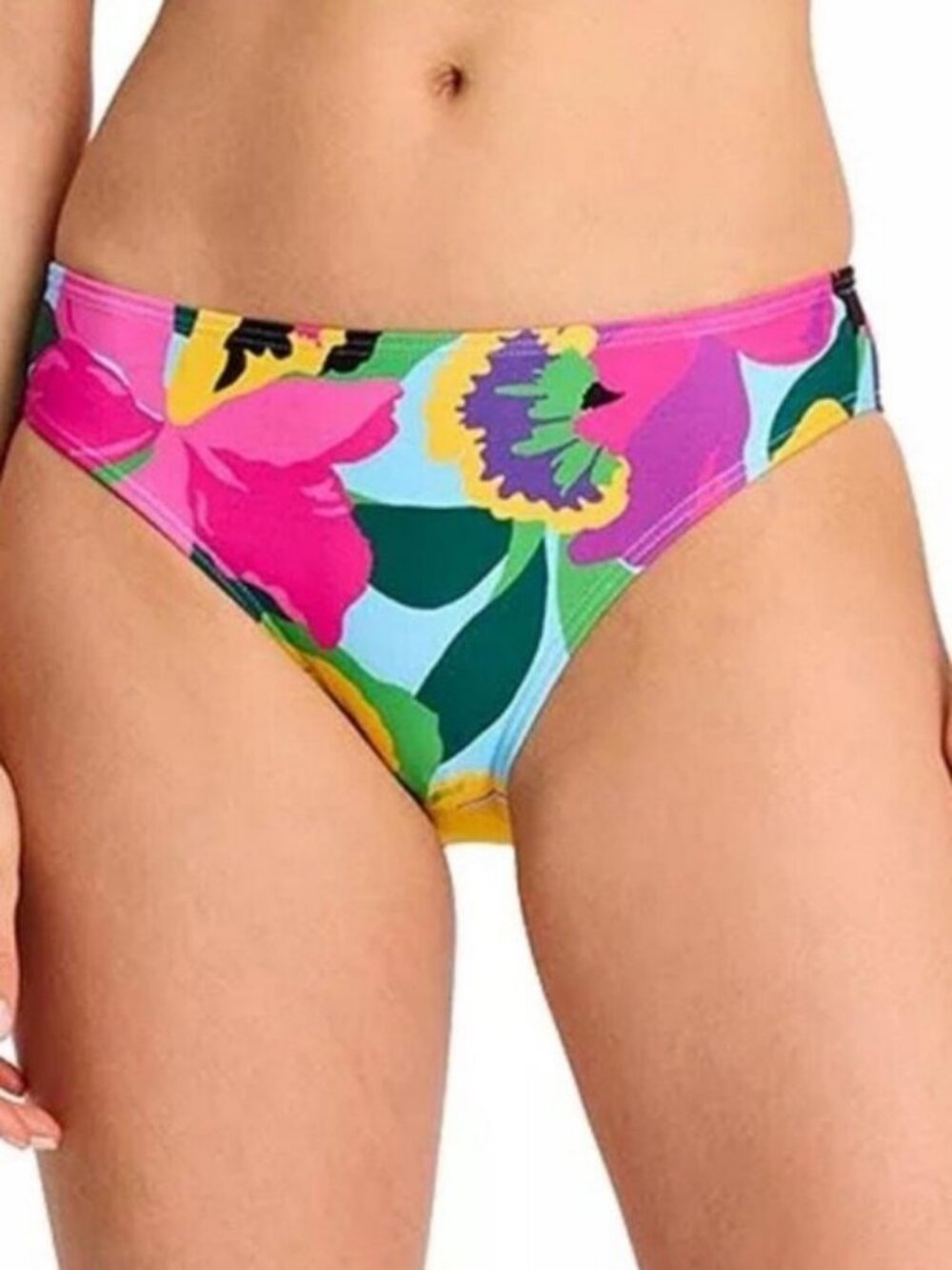 🌻NEW w/tag Kate Spade Tropical Floral High Cut Hipster Bikini Bottom Size M